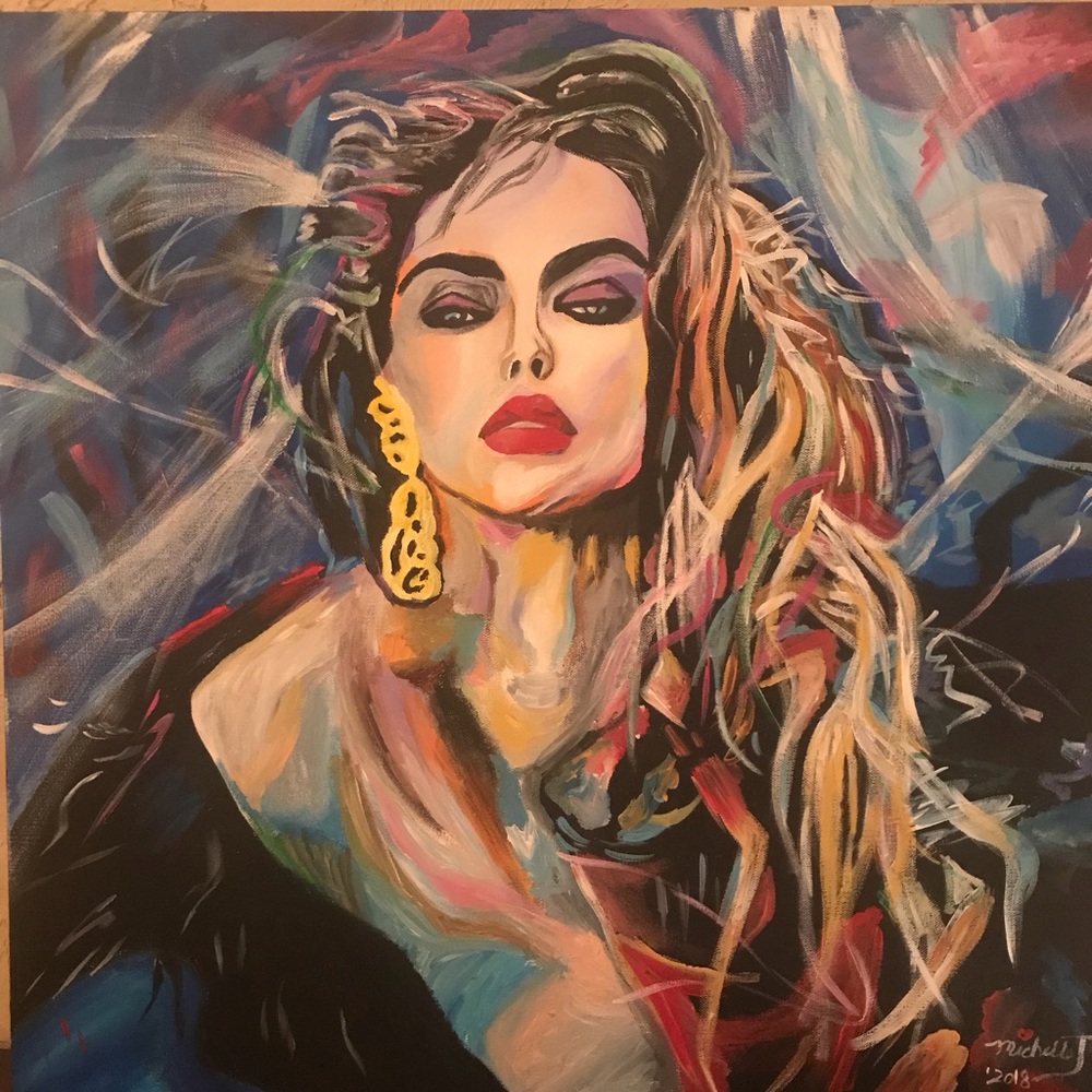 My newest painting💚 Diva💕 24” x 24”